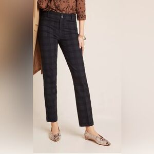Anthropologie Essential Slim Jacquard Trousers